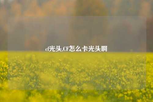 cf光头,CF怎么卡光头啊
