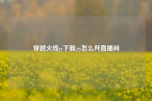 穿越火线yy下载,yy怎么开直播间
