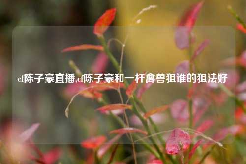 cf陈子豪直播,cf陈子豪和一杆禽兽狙谁的狙法好
