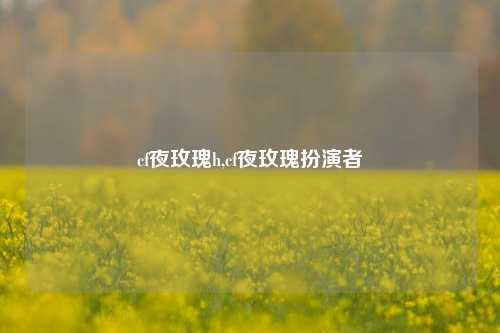 cf夜玫瑰h,cf夜玫瑰扮演者