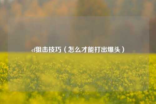 cf狙击技巧（怎么才能打出爆头）