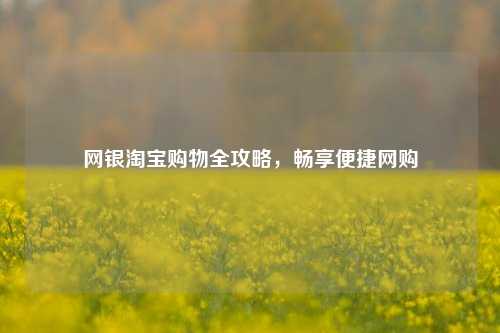 网银淘宝购物全攻略，畅享便捷网购