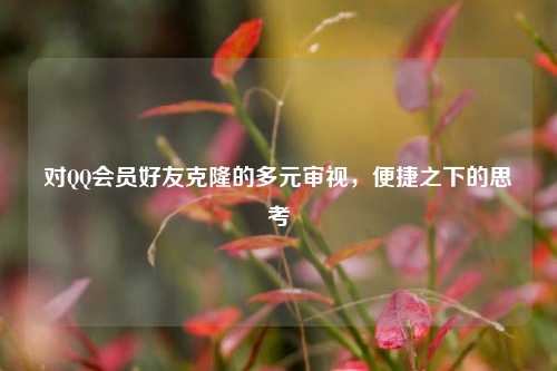 对QQ会员好友克隆的多元审视，便捷之下的思考