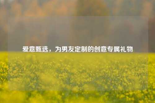 爱意甄选，为男友定制的创意专属礼物