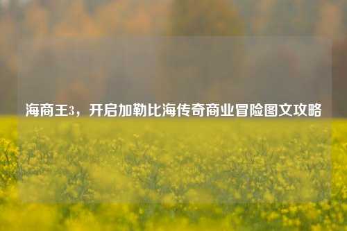 海商王3，开启加勒比海传奇商业冒险图文攻略