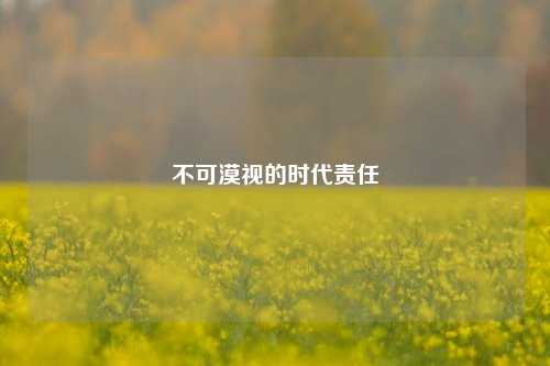 不可漠视的时代责任