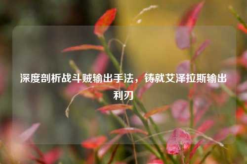 深度剖析战斗贼输出手法，铸就艾泽拉斯输出利刃