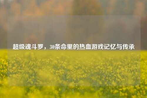 超级魂斗罗，30条命里的热血游戏记忆与传承