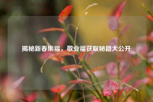 揭秘新春集福，敬业福获取秘籍大公开