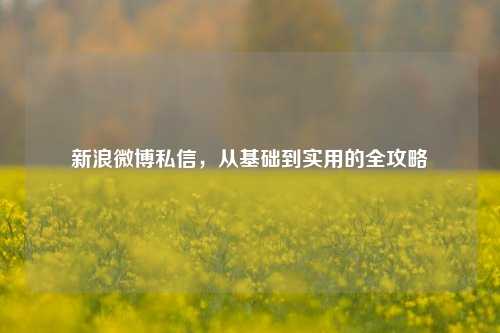 新浪微博私信，从基础到实用的全攻略
