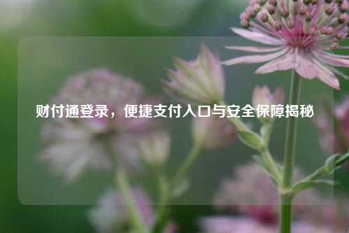 财付通登录，便捷支付入口与安全保障揭秘