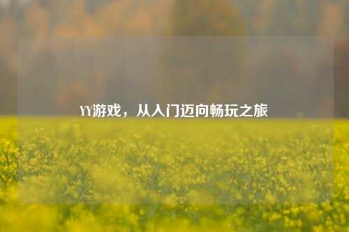 YY游戏，从入门迈向畅玩之旅
