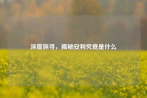 深度探寻，揭秘安利究竟是什么