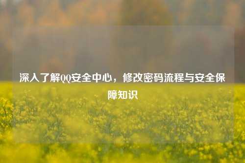 深入了解QQ安全中心，修改密码流程与安全保障知识