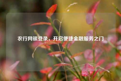 农行网银登录，开启便捷金融服务之门