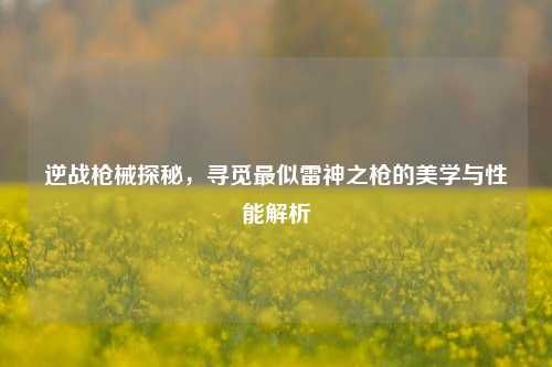 逆战枪械探秘，寻觅最似雷神之枪的美学与性能解析