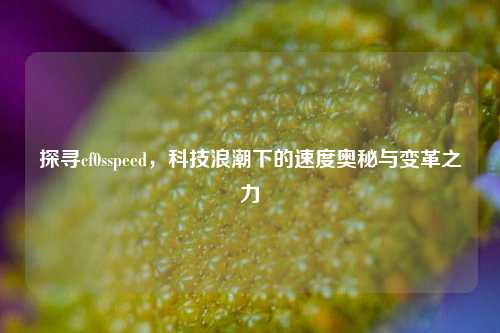 探寻cf0sspeed，科技浪潮下的速度奥秘与变革之力