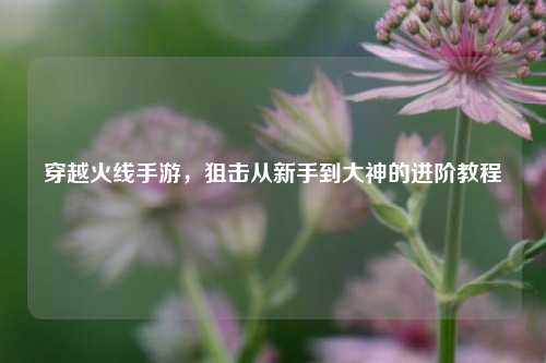 穿越火线手游,狙击从新手到大神的进阶教程